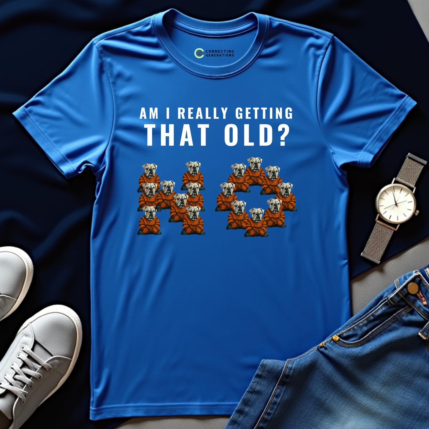 Aging Bulldog Contemplation T-Shirt