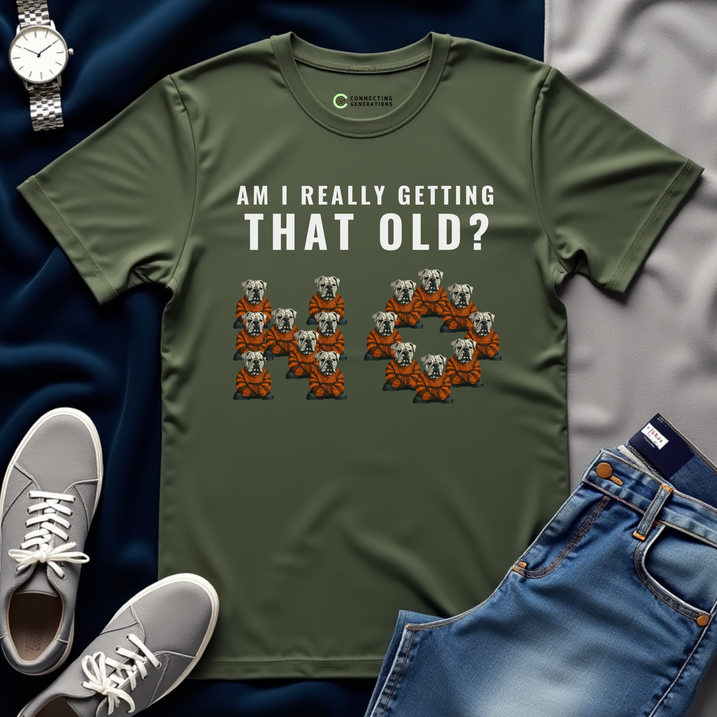 Aging Bulldog Contemplation T-Shirt
