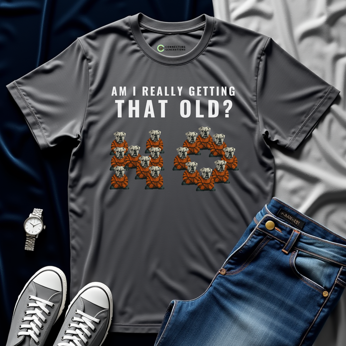 Aging Bulldog Contemplation T-Shirt