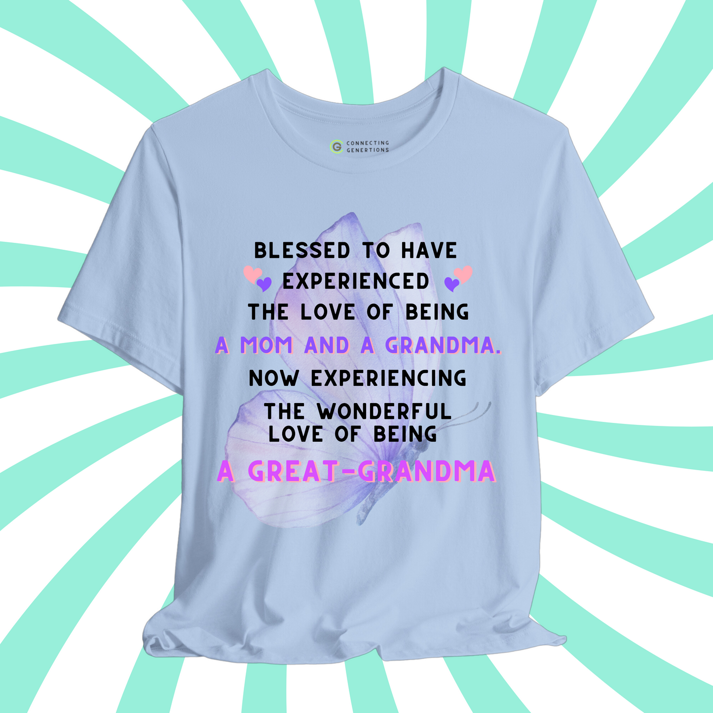 Butterfly Blessings Great-Grandma T-Shirt