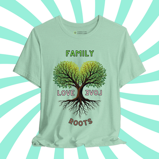 Family Love & Roots T-Shirt – Heart Tree Design