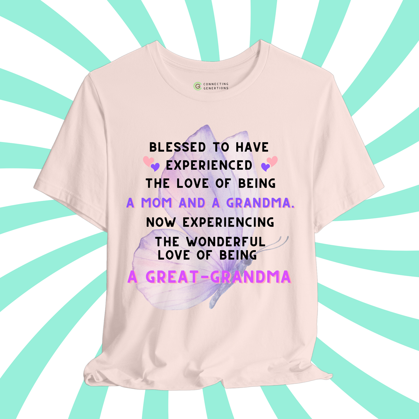 Butterfly Blessings Great-Grandma T-Shirt