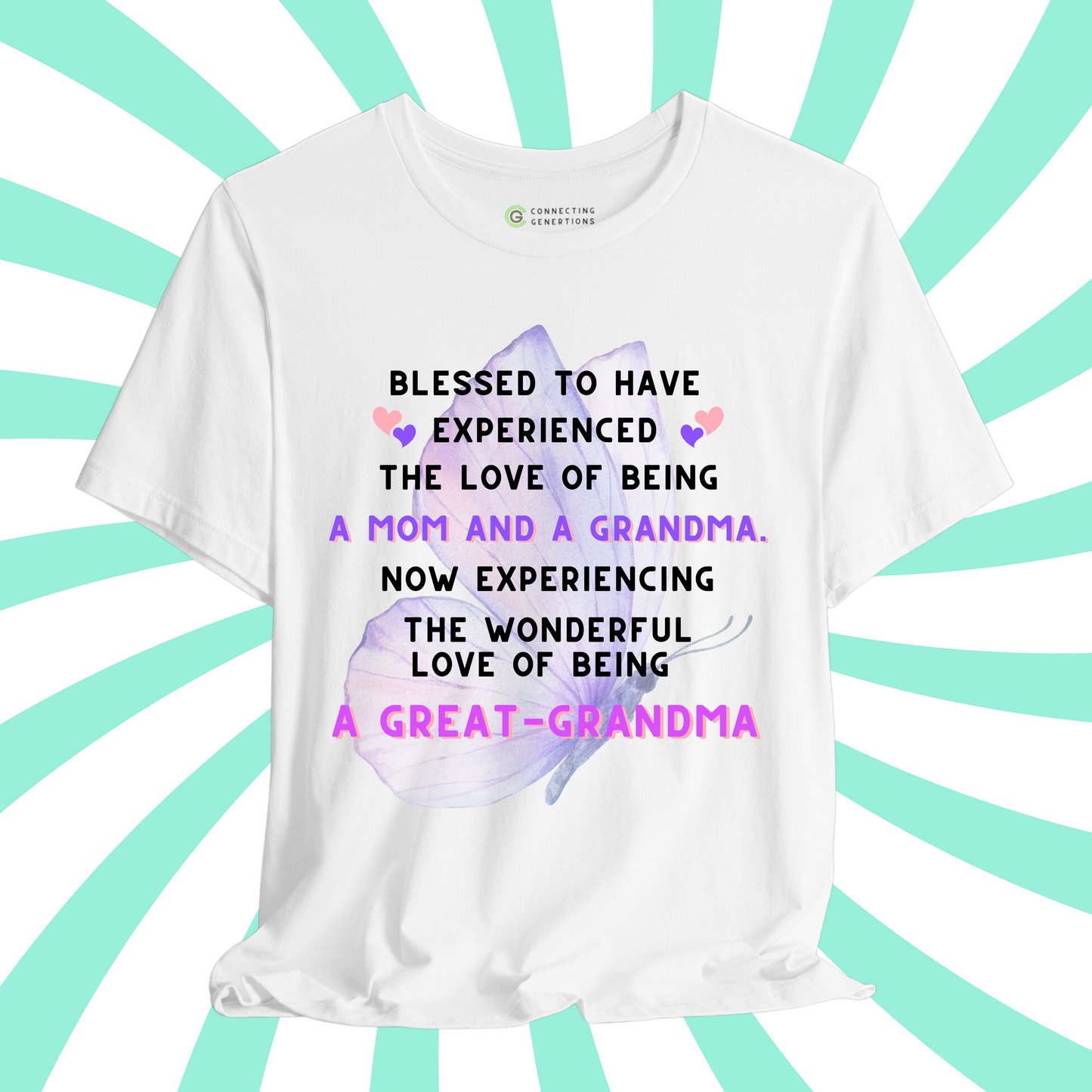 Butterfly Blessings Great-Grandma T-Shirt