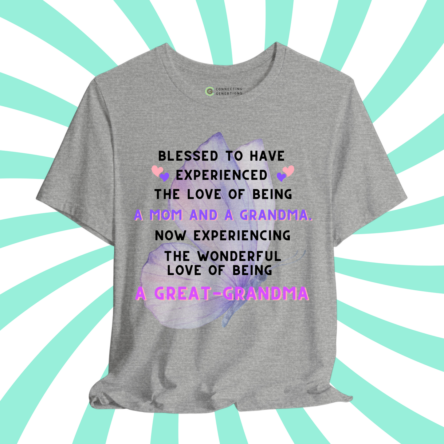 Butterfly Blessings Great-Grandma T-Shirt