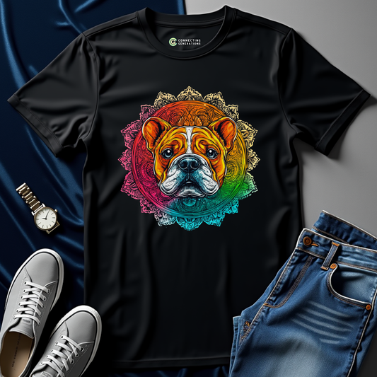 Mandala Bulldog Art T-Shirt