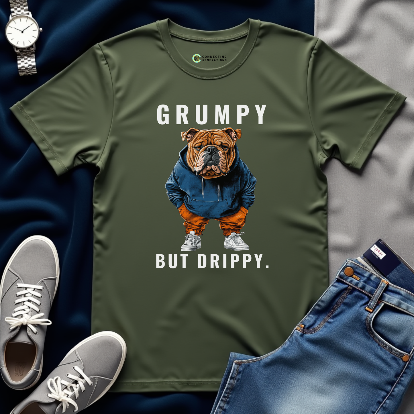 Grumpy But Drippy Bulldog T-Shirt