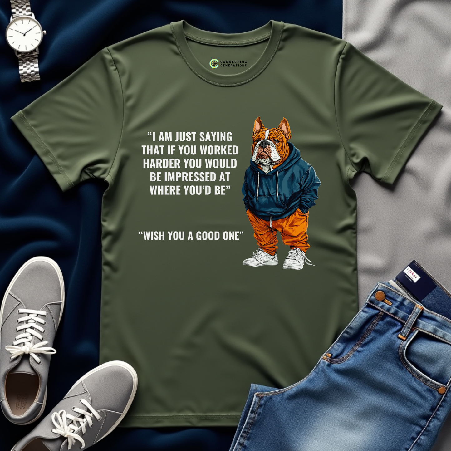 Wise Words Bulldog T-Shirt